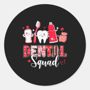 Dental Squad Dental Sofort Zahnarzt Happy Valentin Runder Aufkleber