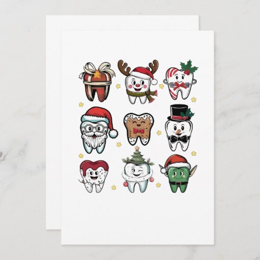 Dental Squad Dentin Weihnachtsfeiertag Weihnachten Ankündigung (Vorne/Hinten)