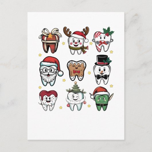 Dental Squad Dentin Weihnachtsfeiertag Weihnachten Einladungspostkarte (Vorderseite)