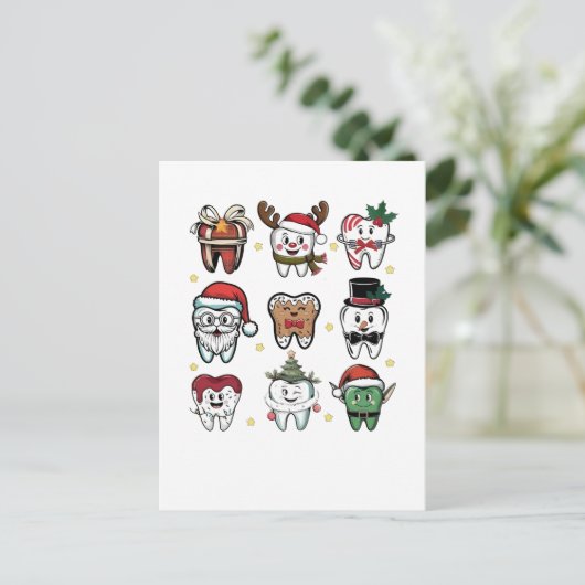 Dental Squad Dentin Weihnachtsfeiertag Weihnachten Einladungspostkarte (Stehend Vorderseite)