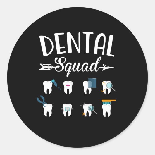 Dental Squad Dentist Dental Student Runder Aufkleber (Vorderseite)