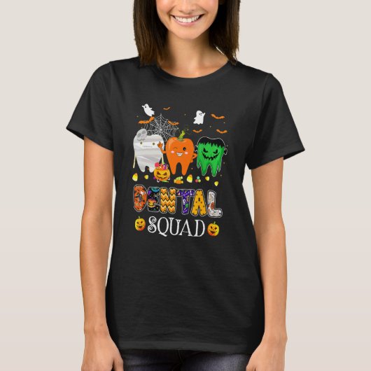 Dental Squad Dentist Halloween Costume Spooky Pump T-Shirt (Vorderseite)