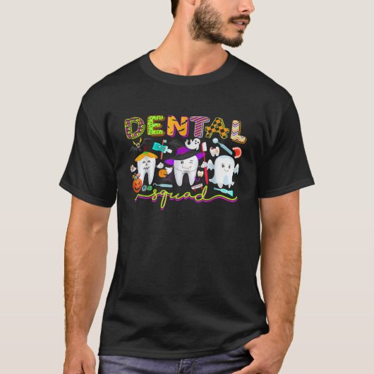 Dental Squad Dentist Hexenmeister Halloween Crew C T-Shirt (Vorderseite)