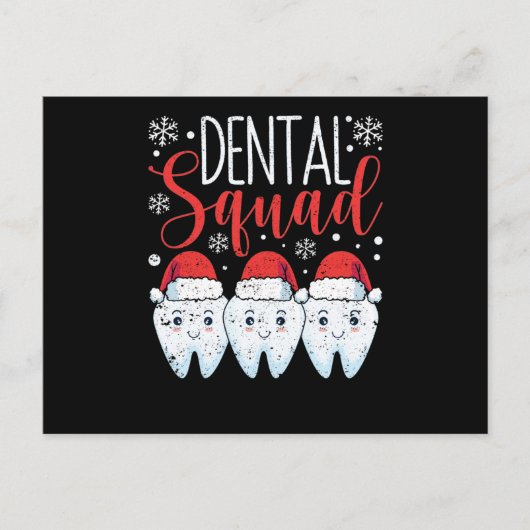 Dental Squad Teeth Dentist Merry Christmas Postkarte (Vorderseite)