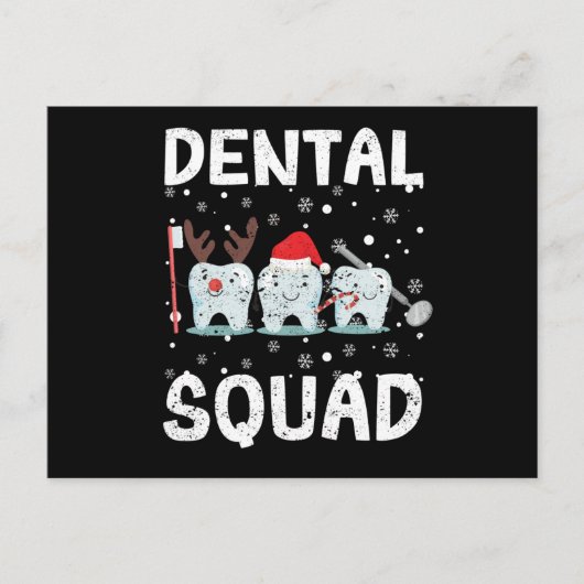 Dental Squad Teeth Dentist Merry Christmas Postkarte (Vorderseite)