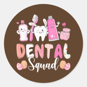 Dental Squad Tooth Bunny Easter Egs Liebe Zahnarzt Runder Aufkleber