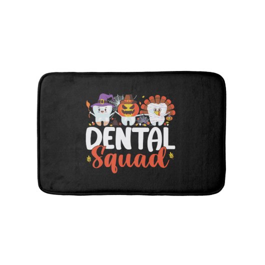 Dental Squad Tooth Dentist Erntedank Halloween Badematte (Vorderseite)