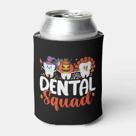 Dental Squad Tooth Dentist Erntedank Halloween Dosenkühler (Kanne Vorderseite)
