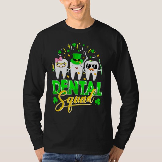 Dental Squad Tooth Leprechaun Hat Funny St Patrick T-Shirt (Vorderseite)