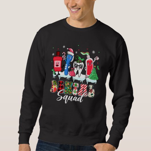Dental Squad Tooth Santa Hat Dentist Christmas Sweatshirt (Vorderseite)