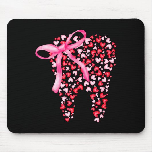 Dental Squad Valentines Cute Heart Teeth Dental Hy Mousepad (Vorne)