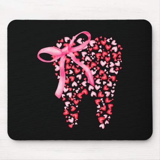 Dental Squad Valentines Cute Heart Teeth Dental Hy Mousepad (Vorne)