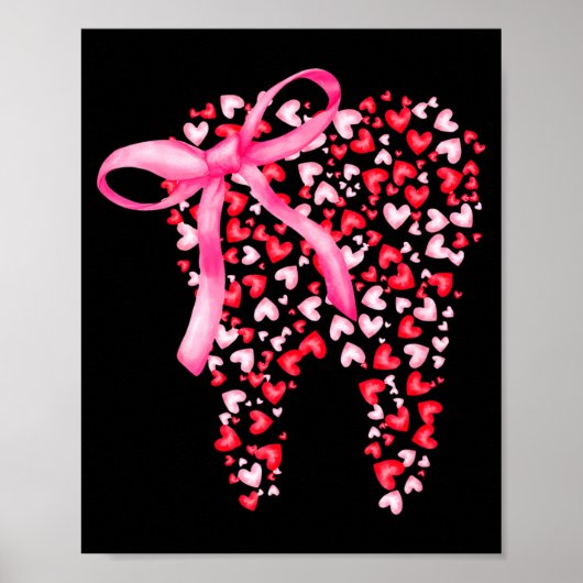 Dental Squad Valentines Cute Heart Teeth Dental Hy Poster (Vorne)
