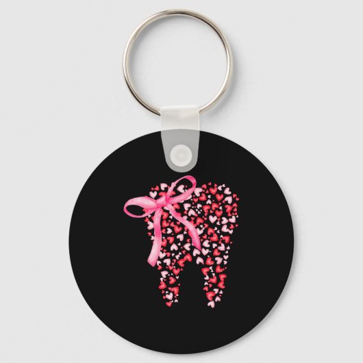 Dental Squad Valentines Cute Heart Teeth Dental Hy Schlüsselanhänger (Vorderseite)