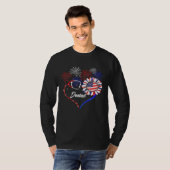Dental Stethoscope Firework Sunflower America Flag T-Shirt (Vorne ganz)