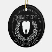 Dental 🦷 Student - Black, White and Silver Keramik Ornament (Links)