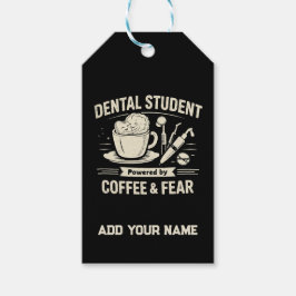 Dental Student Gift Tags – Powered by Coffee &Fear Geschenkanhänger