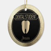 Dental 🦷 Student - Schwarz und Gold Keramik Ornament (Links)