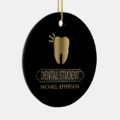 Dental 🦷 Student - Schwarz und Gold Keramik Ornament (Rechts)