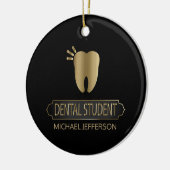 Dental 🦷 Student - Schwarz und Gold Keramik Ornament (Links)