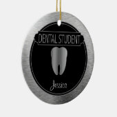Dental 🦷 Student - UpScale Black and Silver Keramik Ornament (Rechts)