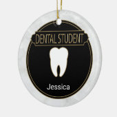 Dental 🦷 Student - Weißer Marmor Keramik Ornament (Links)