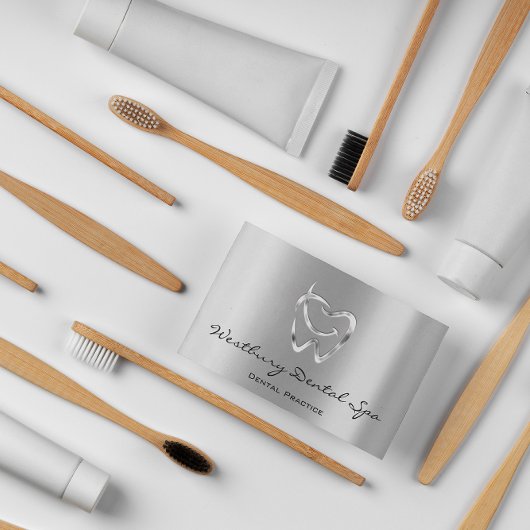 Dental Studio Lmile Logo Silver Health Dentist Visitenkarte