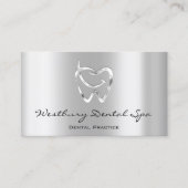Dental Studio Lmile Logo Silver Health Dentist Visitenkarte (Vorderseite)