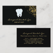 Dental Studio Logo Dentist Black Glitzer Gold Visitenkarte (Vorne/Hinten)