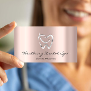 Dental Studio Smile Logo Blush Rose Zahnarzt Visitenkarte
