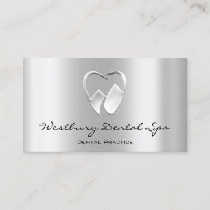 Dental Studio Smile-Logo Silver Gray Dentist Visitenkarte