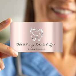 Dental Studio Smile Logo Silver Rose Zahnarzt Visitenkarte