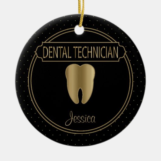Dental 🦷 Techniker Keramik Ornament (Vorne)