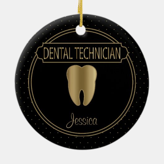 Dental 🦷 Techniker Keramik Ornament (Hinten)