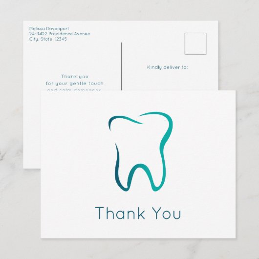 Dental Tooth Dentistry Medical Image Vielen Dank Postkarte (Vorne/Hinten)