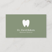 Dental Tooth Logo Sage Green Dentits Ernennung Terminkarte (Vorderseite)