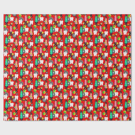 Dental Tooth/Retro 60" RDH Fun Geschenkpapier (Flach)