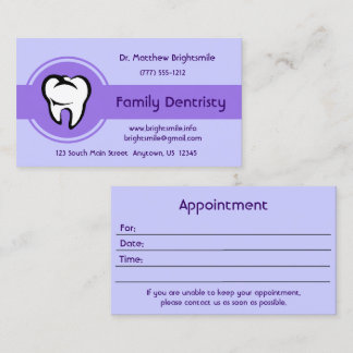 Dental White Tooth Bold Center Streifen Terminkarte