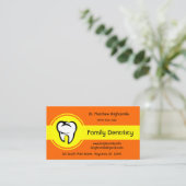 Dental White Tooth Bold Yellow Center Streifen Terminkarte (Stehend Vorderseite)