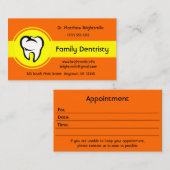 Dental White Tooth Bold Yellow Center Streifen Terminkarte (Vorne/Hinten)