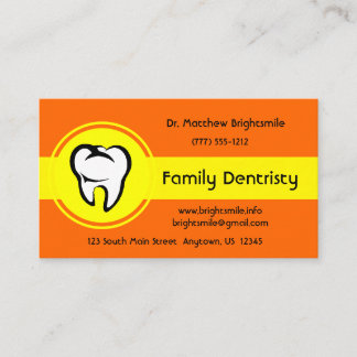 Dental White Tooth Bold Yellow Center Streifen Terminkarte