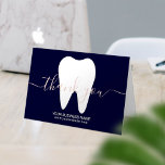 Dental White Tooth Navy Blue Dentist Vielen Dank Dankeskarte<br><div class="desc">Dental Crystal Tooth Navy Blue Dentist danke Ihnen Karten.</div>