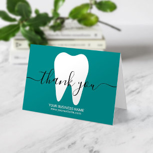 Dental White Tooth Schlichter Aquamariner Zahnarzt Dankeskarte