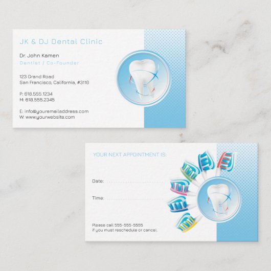 Dental | Zahnarzt einzigartig Terminkarte (Vorne/Hinten)