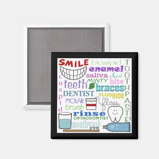 Dentale Begriffe Subway Art Magnet (Vorderseite/Rückseite)