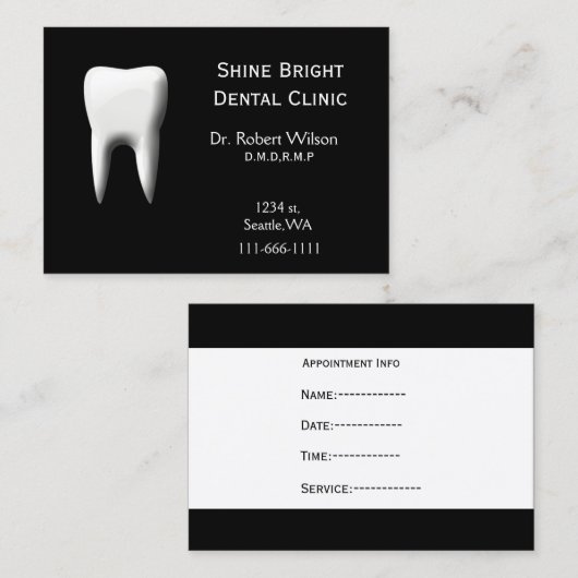 Dentale Visitenkarten mit Terminkarte (Vorne/Hinten)