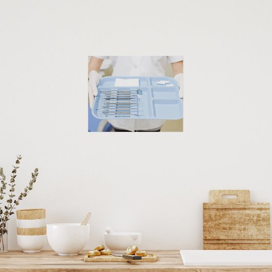 Dentalhygienischer Haltetablett Poster (Küche)