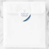 Dentalmolar-Zahn-Logo-Aufkleber Blau-Kurve Runder Aufkleber (Tasche)