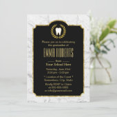 Dentalschule Abschluss Moderner Marmor Einladung (Stehend Vorderseite)