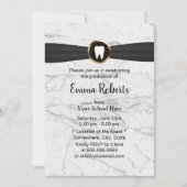 Dentalschule Abschluss Weiß Marmor Einladung (Vorderseite)